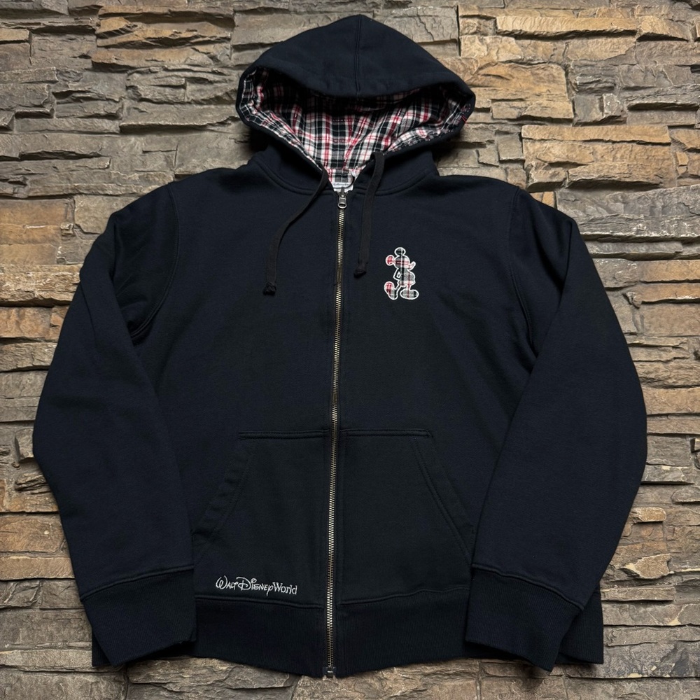 Disney Black Hoodie with Mickey Mouse Embroidery